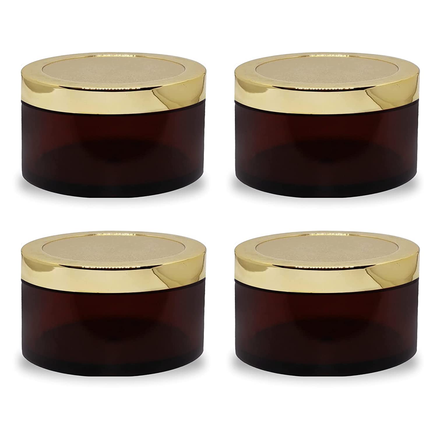 Shoprythm Cosmetic Jar MYOC Amber San Jars with Golden Cap & Inner lid for Creams, Gels, Body Scrub & Butter Shoprythm Cosmetic Jar MYOC Amber San Jars with Golden Cap & Inner lid for Creams, Gels, Body Scrub & Butter